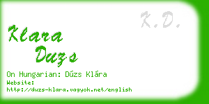 klara duzs business card