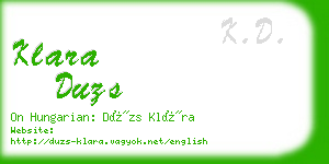 klara duzs business card